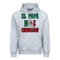 Heather Grey El Papa Mas Chingon Mexican Flag Urban Hoodie - Jasminsmagicworld