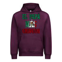 Mauve Wine El Papa Mas Chingon Mexican Flag Urban Hoodie - Jasminsmagicworld