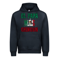 Navy El Papa Mas Chingon Mexican Flag Urban Hoodie - Jasminsmagicworld