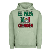 Pigment Oil Green El Papa Mas Chingon Mexican Flag Urban Hoodie - Jasminsmagicworld