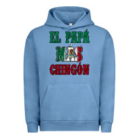 Pigment Pebble Blue El Papa Mas Chingon Mexican Flag Urban Hoodie - Jasminsmagicworld