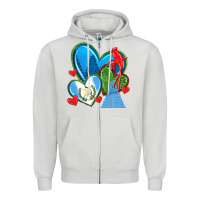 Dove Grey guatemala hearts Zipper Hoodie - texasbilliewilder