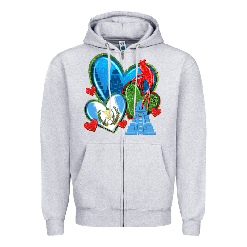 Guatemala Hearts Zipper Hoodie by texasbilliewilder | Teevron