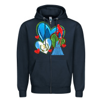 Navy guatemala hearts Zipper Hoodie - texasbilliewilder