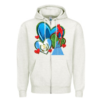 Oatmeal Heather guatemala hearts Zipper Hoodie - texasbilliewilder
