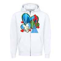 White guatemala hearts Zipper Hoodie - texasbilliewilder