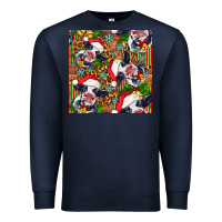 Navy christmas leopard cow Premium Sweatshirt - FaDigitalArtStudio