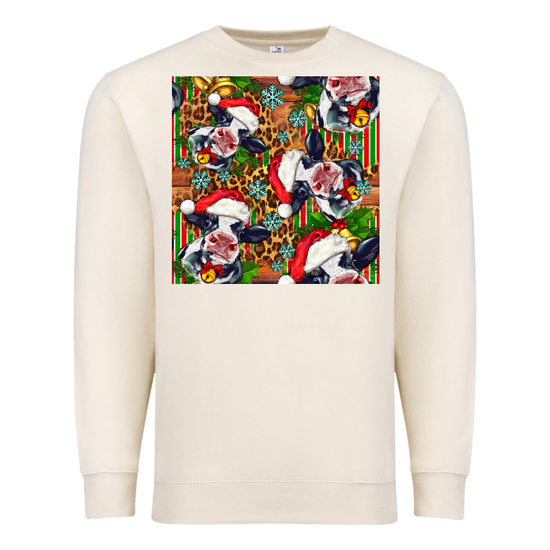 Christmas Leopard Cow Premium Sweatshirt by FaDigitalArtStudio | Teevron