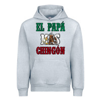 Heather Grey El Papa Mas Chingon Mexican Flag Urban Hoodie - Jasminsmagicworld