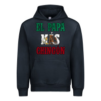 Navy El Papa Mas Chingon Mexican Flag Urban Hoodie - Jasminsmagicworld