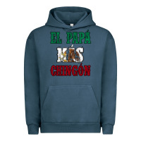 Pigment Midnight Navy El Papa Mas Chingon Mexican Flag Urban Hoodie - Jasminsmagicworld