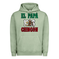 Pigment Oil Green El Papa Mas Chingon Mexican Flag Urban Hoodie - Jasminsmagicworld