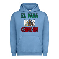 Pigment Pebble Blue El Papa Mas Chingon Mexican Flag Urban Hoodie - Jasminsmagicworld