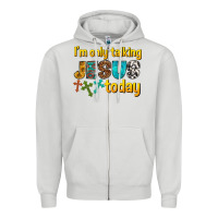 Dove Grey im only talking jesus today Zipper Hoodie - texasbilliewilder
