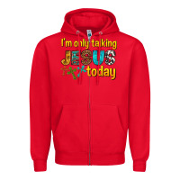 Red im only talking jesus today Zipper Hoodie - texasbilliewilder