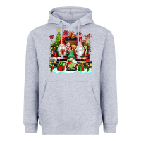 Heather Grey christmas gnome truck Heavyweight Hoodie - texasbilliewilder