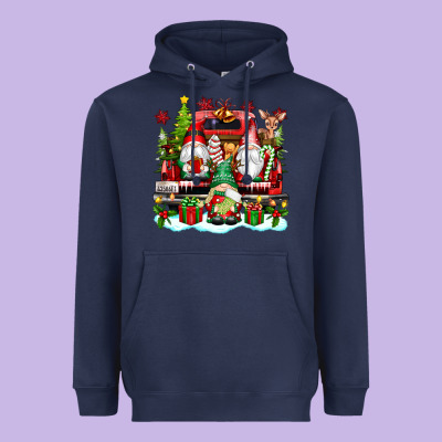 Christmas Gnome Truck Heavyweight Hoodie Designed By Texasbilliewilder