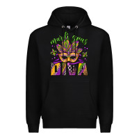 Black mardi gras diva Premium Hoodie - Jasminsmagicworld