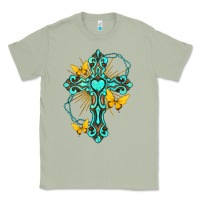 Matcha cross with heart shaped gemstone and butterfly Classic Tee - texasbilliewilder