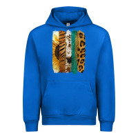 Cobalt Leopard Sunflower Brush Strokes Urban Hoodie - Jasminsmagicworld