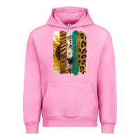 Fuchsia Pink Leopard Sunflower Brush Strokes Urban Hoodie - Jasminsmagicworld