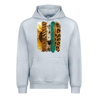 Heather Grey Leopard Sunflower Brush Strokes Urban Hoodie - Jasminsmagicworld