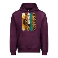 Mauve Wine Leopard Sunflower Brush Strokes Urban Hoodie - Jasminsmagicworld