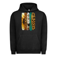 Pigment Black Leopard Sunflower Brush Strokes Urban Hoodie - Jasminsmagicworld
