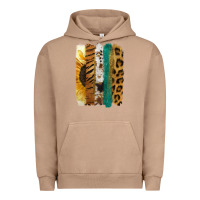 Pigment Burro Leopard Sunflower Brush Strokes Urban Hoodie - Jasminsmagicworld