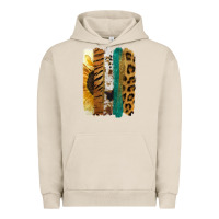 Pigment French Oak Leopard Sunflower Brush Strokes Urban Hoodie - Jasminsmagicworld