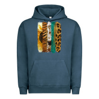 Pigment Midnight Navy Leopard Sunflower Brush Strokes Urban Hoodie - Jasminsmagicworld