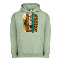 Pigment Oil Green Leopard Sunflower Brush Strokes Urban Hoodie - Jasminsmagicworld