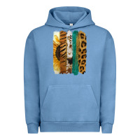 Pigment Pebble Blue Leopard Sunflower Brush Strokes Urban Hoodie - Jasminsmagicworld