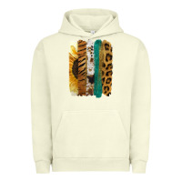 Pigment Pistachio Leopard Sunflower Brush Strokes Urban Hoodie - Jasminsmagicworld