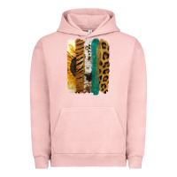 Pigment Salmon Leopard Sunflower Brush Strokes Urban Hoodie - Jasminsmagicworld