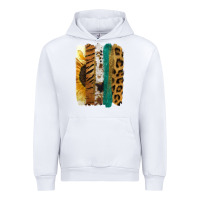 White Leopard Sunflower Brush Strokes Urban Hoodie - Jasminsmagicworld
