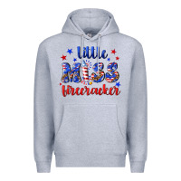 Heather Grey little miss firecracker Premium Hoodie - NancyCooperArtShop