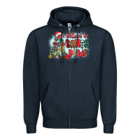 Navy i believe in santa paws Zipper Hoodie - Zillion Design Studio