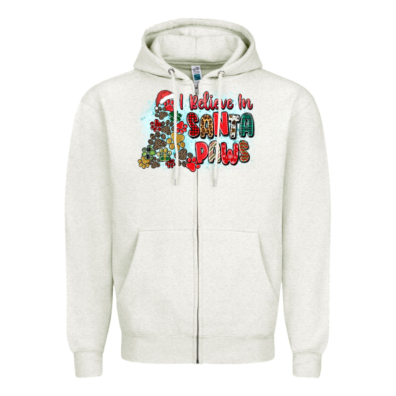 I Believe In Santa Paws Zipper Hoodie by Zillion Design Studio | Teevron