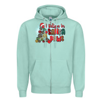 Seafoam i believe in santa paws Zipper Hoodie - Zillion Design Studio