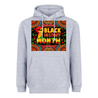 Heather Grey Black History Month Heavyweight Hoodie - Zillion Design Studio