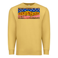 Antique Gold usa flag sunflowers license plate Premium Sweatshirt - HRA Design Shop