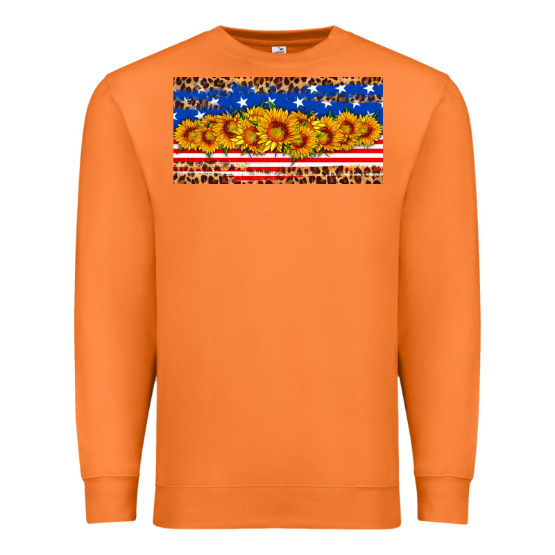Usa Flag Sunflowers License Plate Premium Sweatshirt by HRA Design Shop | Teevron