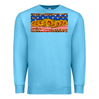 Ocean Blue usa flag sunflowers license plate Premium Sweatshirt - HRA Design Shop