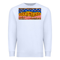 White usa flag sunflowers license plate Premium Sweatshirt - HRA Design Shop