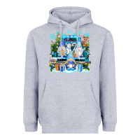 Heather Grey snowman gnome truck Heavyweight Hoodie - texasbilliewilder