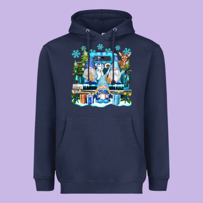 Snowman Gnome Truck Heavyweight Hoodie Designed By Texasbilliewilder