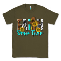 Army Green faith over fear Classic Tee - texasbilliewilder
