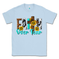 Dusty Blue faith over fear Classic Tee - texasbilliewilder