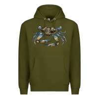 Army Green Crab Premium Hoodie - LillyAllenDesigns